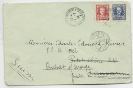 MONACO 90C+1FR50 LETTRE COVER MONACO CONDAMINE 17.7.1934 POUR SUISSE AU TARIF 2EME - Briefe U. Dokumente