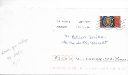 France 2014 - AA 1022- Oblitéré S/enveloppe 11/2014/ Objets D'art =ROUEN LE GROS HORLOGE - Storia Postale