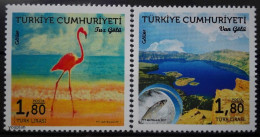 Türkiye 2017, Turkish Lakes - Bird And Flamingo, MNH Stamps Set - Unused Stamps