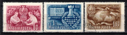 Hongrie 1950 Mi 1092-4 (Yv 946-7+PA 95), Obliteré, - Usati