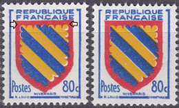 18027 Variété : N° 1001 Blason Nivernais Rouge Doublé + Normal   ** - Nuovi