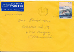 New Zealand Cover Sednt To Denmark 7-5-1996 Single Franked DOLPHIN - Brieven En Documenten