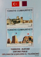 Türkiye 2018, Joint Issue With Qatar - Castles, MNH Unusual S/S - Ongebruikt