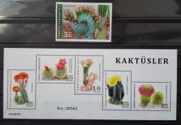 Türkiye 2020, Cacti, MNH S/S And Single Stamp - Ongebruikt
