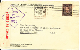 Australia Censored (1776) Cover Sent To USA Sydney 25-7-1944 - Cartas & Documentos