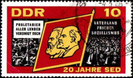 Rda Poste Obl Yv: 871 Mi:1174 20 Jahre SED Lénine & Karl Marx (Beau Cachet Rond) - Karl Marx