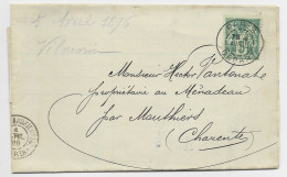 FRANCE SAGE 5C PERFORE V.A.C. TYPE PARIS DEPART 1896  LETTRE COVER VILMORIN ANDRIEUX CIE - Cartas & Documentos