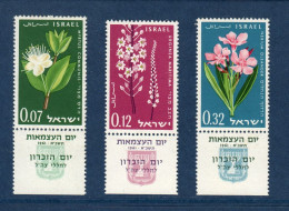 Israël, **, Yv 200, 201, 202, Mi 237, 238, 239, SG 211, 212, 213, - Unused Stamps (with Tabs)