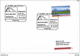 135 - 45 - Enveloppe Allemande Avec Timbre Et Oblit Spéciale Thème Pont - "Brückenfest Weil Am Rhein 2007" - Ponti