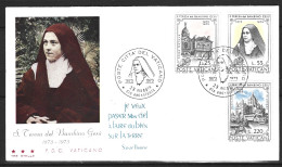 VATICAN. N°555-7 Sur Enveloppe 1er Jour De 1973. Saint Thérèse De Lisieux. - Cristianismo