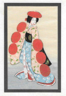 Japanese Image - Hand-painted On Silk - 9 X 14 Cm - No Postcard - See Description Please - Other & Unclassified