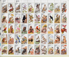 USA U.S.A. STATI UNITI 1987 - FAUNA ANIMALI SELVATICI   FOGLIO INTERO MNH/** - Ungebraucht