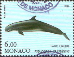 Monaco Poste Obl Yv:1928 Mi:2171  Faux Orque Pseudorca Crassidens (Beau Cachet Rond) - Oblitérés