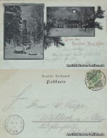 Rochlitz Mondscheinlitho Rochlitzer Berg Mit Hotel Im Winter 1898 - Rochlitz