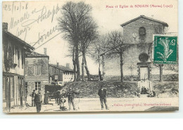 Place Et Eglise De SOUAIN - Souain-Perthes-lès-Hurlus