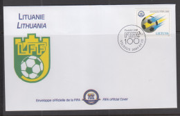 SOCCER - LITHUANIA  - 2004- FIFA CENTENARY ON  ILLUSTRATED FDC  - Lettres & Documents