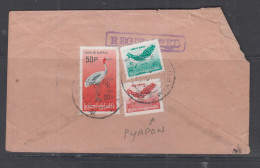 BIRDS  -  UNION OF BURMA  = X 3 BIRD STAMPS ON REGISTERED LOCAL COVER FROM PYAPON  - Piccioni & Colombe