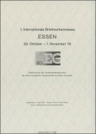 1. Messe Essen Schwarzdruck / Sonderdruck 1976 DIN A5, Europäische Gemeinschaft - Privatpost