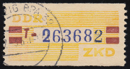 25-T Dienst-B, Billet Blau Auf Gelb, Gestempelt - Oblitérés