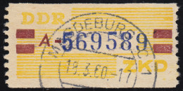 25-A Dienst-B, Billet Blau Auf Gelb, Gestempelt - Oblitérés