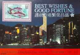 Tuvalu 1997, International Stamps Exhibition Hong Kong - Fish, MNH Unusual S/S - Tuvalu