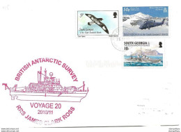 109 - 60 - Enveloppe Navire Polaire Britannique Escale Georgie Du Sud 2010/2011 - Navires & Brise-glace