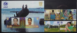 Tuvalu 2002, UN Convention For Children Rights, MNH Unusual S/S And Stamps Set - Tuvalu