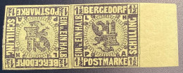 1861 Y&T.4a (250€) 1 1/2 S. Tête-Bêche Signé Dr.Mozek BPP Original ! Avec Bdf Neuf Gomme D‘ Origine (Bergedorf - Bergedorf