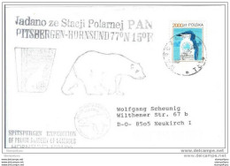 226 - 91- Carte Spitzberg Cachet Base Polonaise Hornsund 1991/1992 - Otros & Sin Clasificación