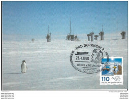 47-19 - Carte  Allemande Base Antarctique Neumayer - Oblit Spéciale De Bad Dürkheim 1988 - Navires & Brise-glace