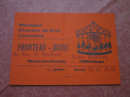 Manèges-Chevaux De Bois-Limonaire - FRONTEAU-BOZEC - 20, Rue H. Boullard (caete Commerciale) - Ecommoy