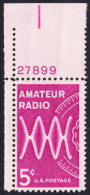 !a! USA Sc# 1260 MNH SINGLE From Upper Left Corner W/ Plate-# 27899 - Amateur Radio - Nuovi