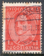 Yugoslavia 1931 Single Stamp For King Alexander - Without Engraver's Inscription In Fine Used - Gebruikt