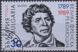 1989 Bulgarien ° Mi:BG 3765, Sn:BG 3423, Yt:BG 3251, Jean Paul Marat (1744-1793), French Revolutionary - Oblitérés