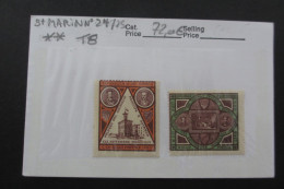 St MARIN N°24/25 NEUF** TTB COTE 72 EUROS VOIR SCANS - Unused Stamps