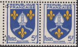 18035 Variété : N° 1005 Blason Saintonge Cadres Et Légendes Gras Tenant à Normal   ** - Unused Stamps