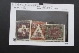 St MARIN N°23 à 25 NEUF** TTB COTE 78 EUROS VOIR SCANS - Unused Stamps