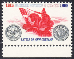 !a! USA Sc# 1261 MNH SINGLE W/ Bottom Margin - Battle Of New Orleans - Nuovi