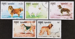 Cambodge 1990 Dogs   Stampworld N°  1147 à 1151 - Kambodscha