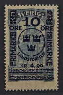 1921, SCHWEDEN 96 ** Landsturm Höchstwert 4,90 Kr. Postfrisch, 240,-€ - Unused Stamps