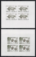 ANDORRA Französisch 327-28 U Vierer-Bogen, Wilkatze / Kiefer UNGEZÄHNT, Selten - Unused Stamps
