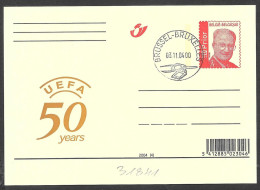 Belgio/Belgium/Belgique: FDC, Intero, Stationery, Entier, 50° Dell'UEFA, UEFA's 50th Anniversary, 50 De L'UEFA - Cartas & Documentos