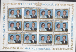 LUXEMBURG 1036, Kleinbogen, Postfrisch **, Hochzeit Von Erbgroßherzog Henri Und Erbgroßherzogin Maria Teresa, 1981 - Blocks & Sheetlets & Panes