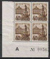 BADEN - YT N° 35  Bloc De 4 Cdf - Neuf ** - MNH - Cote 320,00 € - Bade