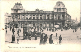 CPA Carte Postale Belgique Bruxelles Gare Du Nord  Animée Début 1900 VM77766 - Chemins De Fer, Gares