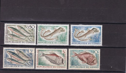 REPUBBLICA DEL CONGO 1961 PESCI TROPICALI SERIE COMPLETA USATI COME DA FOTO - Used Stamps