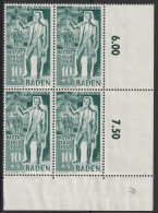 BADEN - YT N° 53  Bloc De 4 Cdf - Neuf ** - MNH - Cote 76,00 € - Baden