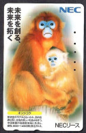 Japan 1V Golden Monkey With Baby NEC  Advertising Used Card - Oerwoud