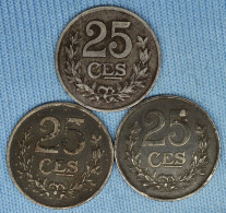 Luxembourg • 25 Centimes 1919, 1920, 1922 • Série Complète • [24-175] - Luxembourg