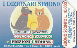 SCHEDA TELEFONICA USATA PRP 164 SIMONE CANE E GATTO  (881 U - Privées - Hommages